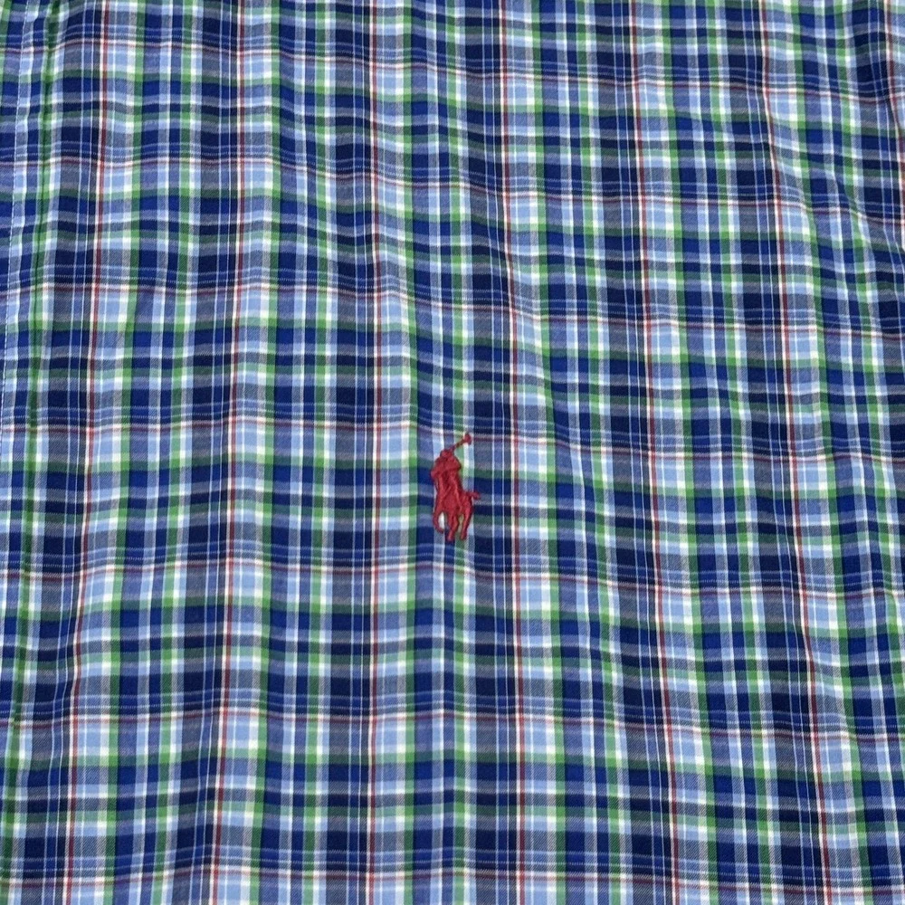 Ralph Lauren Button-Down Shirt Mens 2XL Multicolor Plaid Short Sleeve Cotton